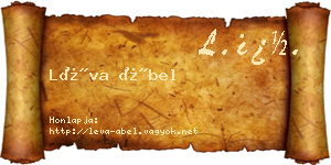 Léva Ábel névjegykártya